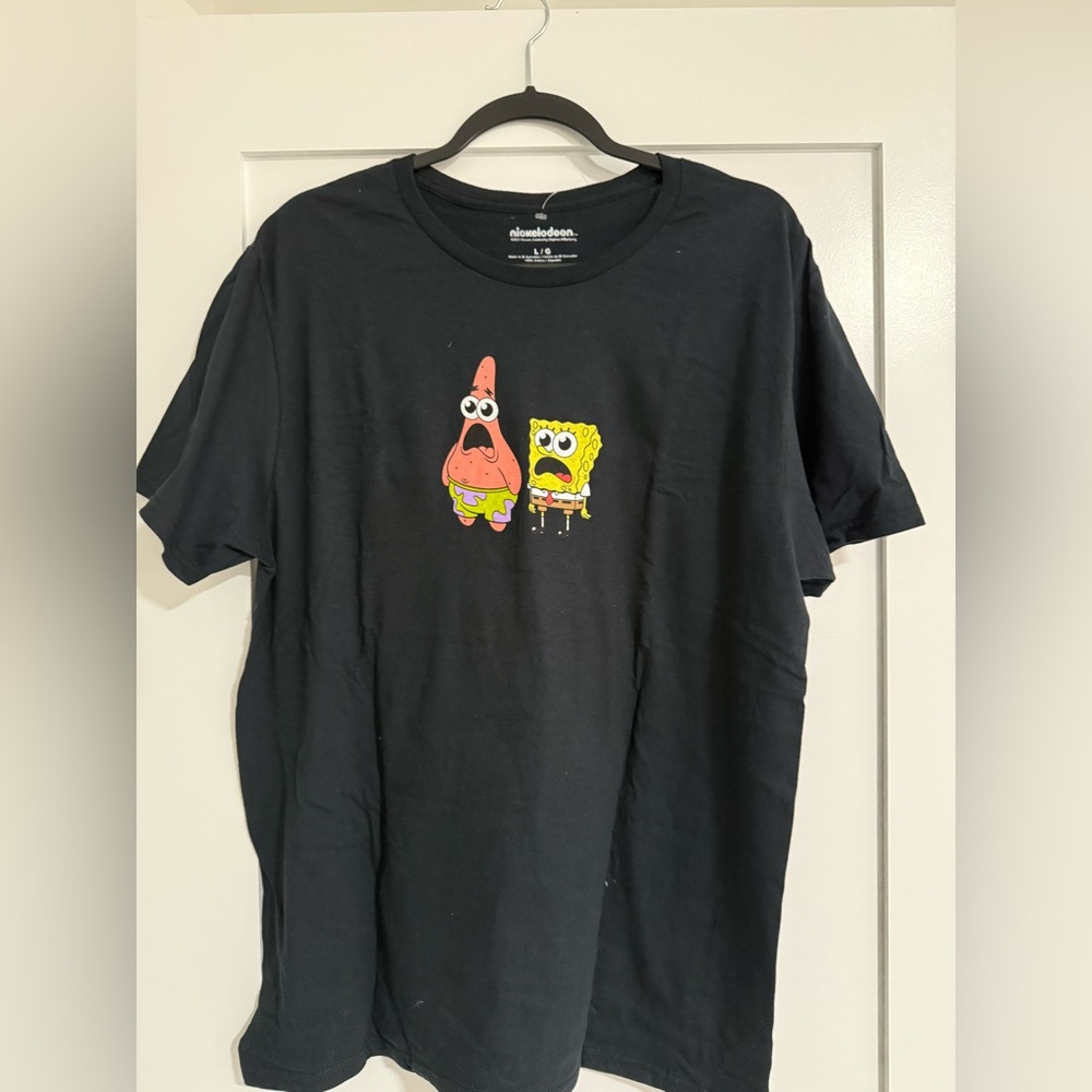Nickelodeon Black T-Shirt with SpongeBob and Patrick
